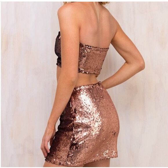 Motel Cherry Tube Sequin Skirt - Picture 2 of 8